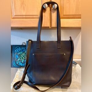 Portland Leather Grizzly Full Sized Crossbody Tote